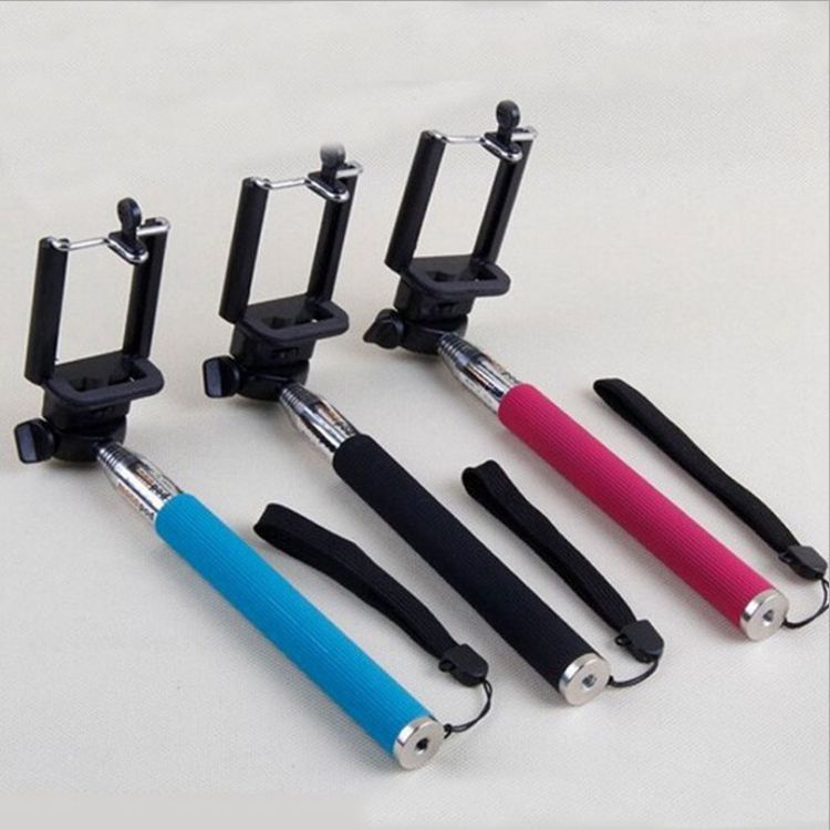 Stainless Steel 7-Section Telescopic Tube Black Selfie Stick Bluetooth Remote Control Selfie Stick Set