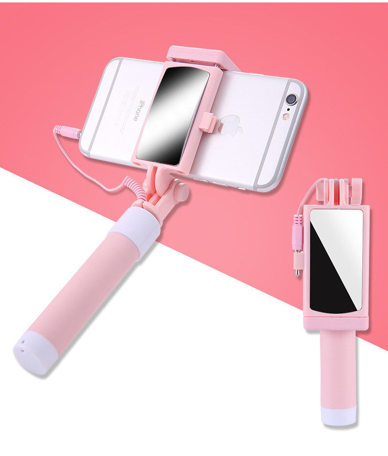 Compatible with Apple , Mini wire control selfie stick