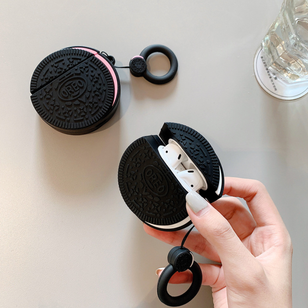 Compatible with Apple, Oreo Cookies AirPods Protective Case Cover Key Ring