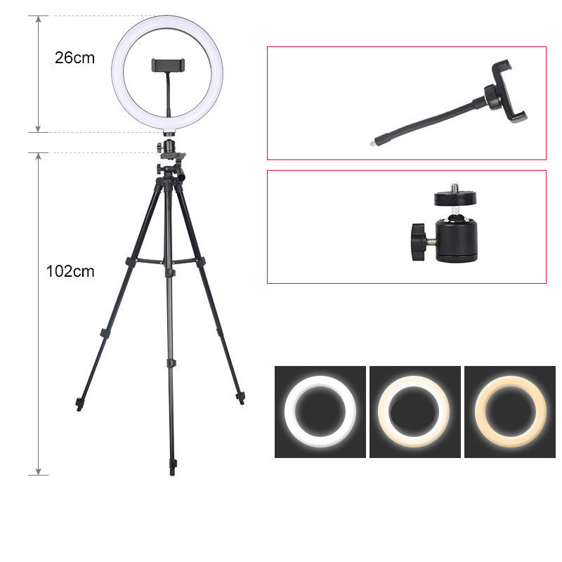 Compatible with Apple, Mobile Phone Fill Light Tripod LED Ring Light