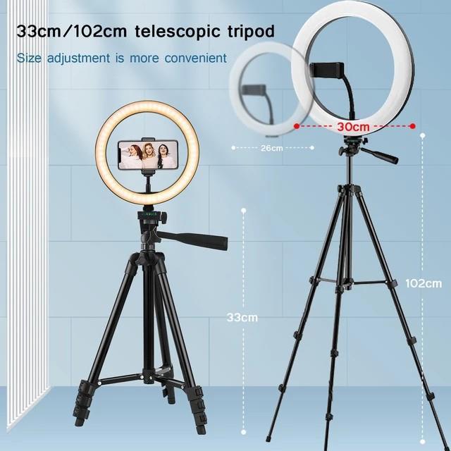 Led Selfie Phone Lamp With Tripod Stand Holder Youtube Video