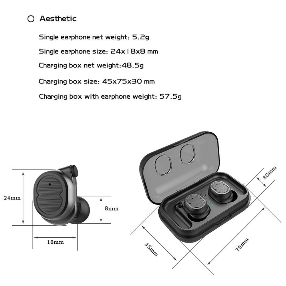 Mini True Wireless  5.0 Earbuds Twins Headset Earphone Headphone