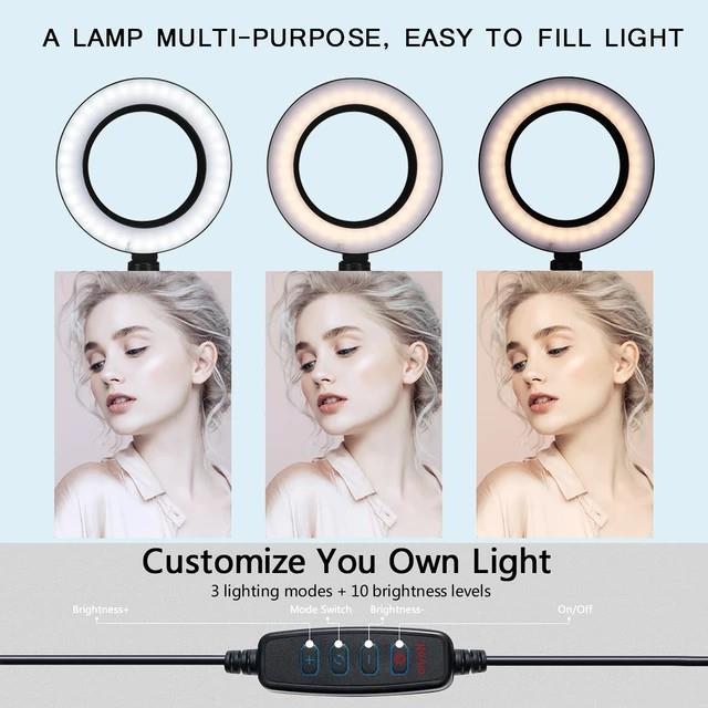 Led Selfie Phone Lamp With Tripod Stand Holder Youtube Video
